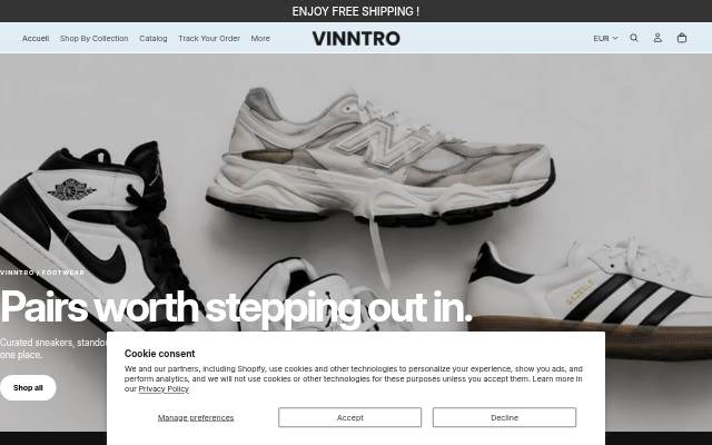 Vinntro storefront