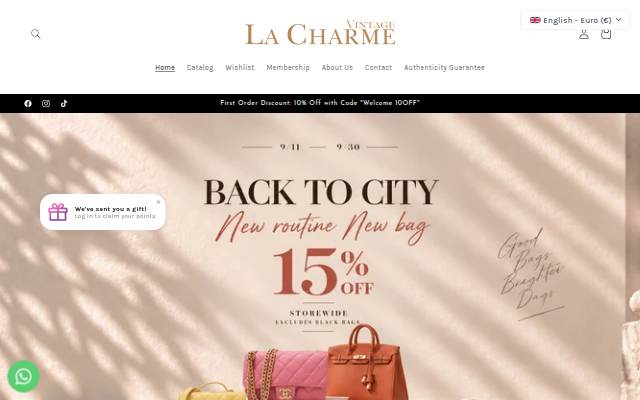 Vintage La Charme storefront