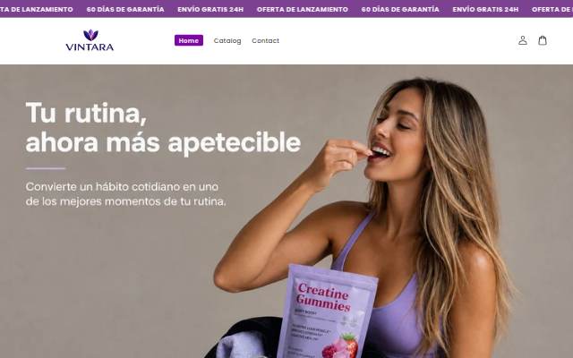 VINTARA Supplements storefront