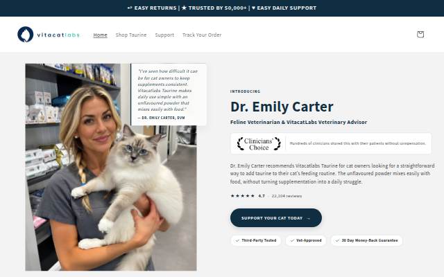 Startseite von Vitacatlabs