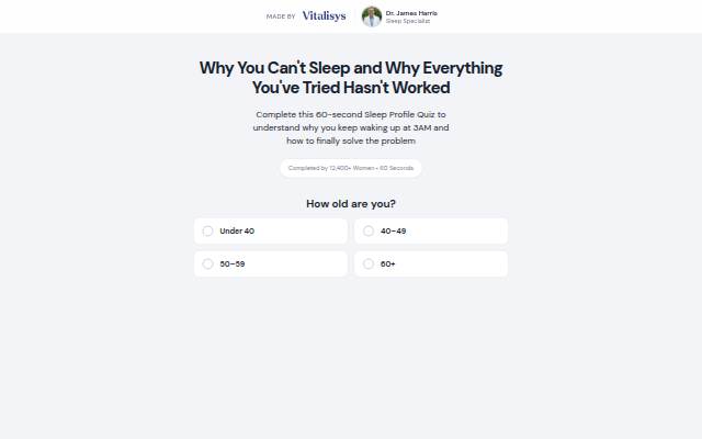 Sleep Profile Quiz storefront