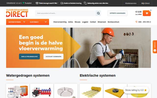 Online Vloerverwarming Specialist storefront