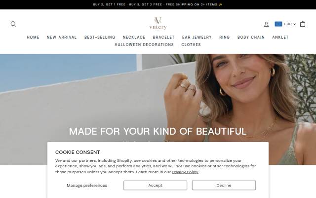 Vntery storefront