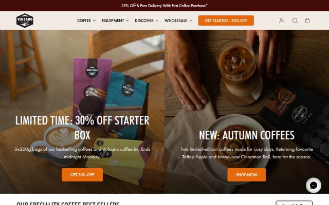 Startseite von Volcano Coffee Works
