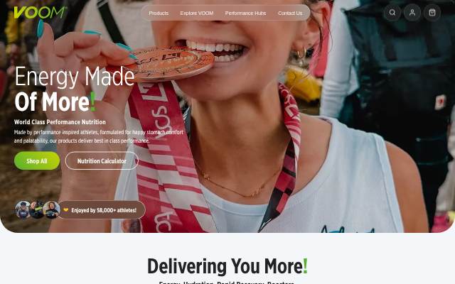 Startseite von voomnutrition.co.uk