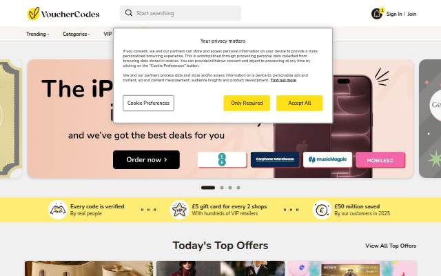 VoucherCodes storefront
