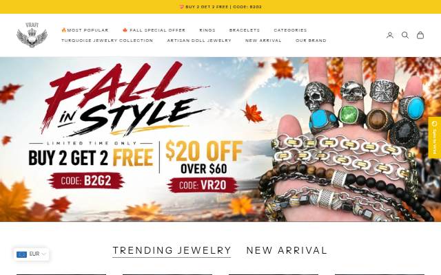 Vrafi Jewelry storefront
