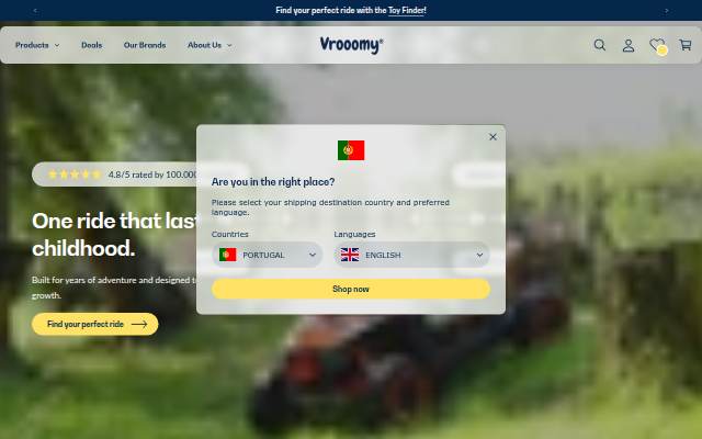 Startseite von Vrooomy®