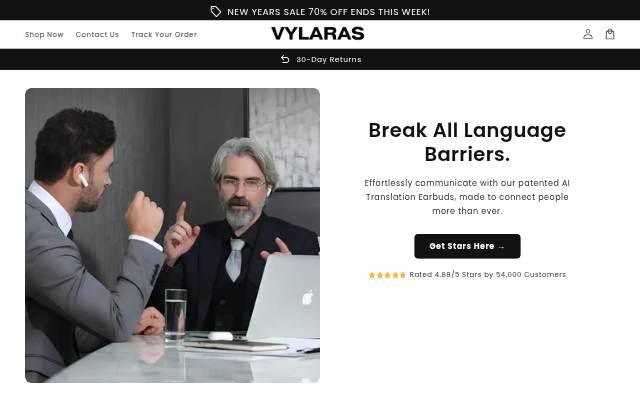 Vylaras storefront