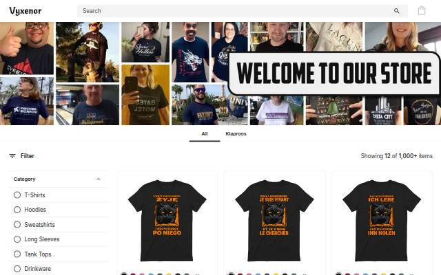 Vyxenor storefront