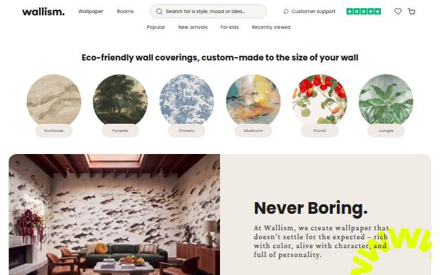 Wall Coverings by Wallism 》A creative revolution for your walls storefront