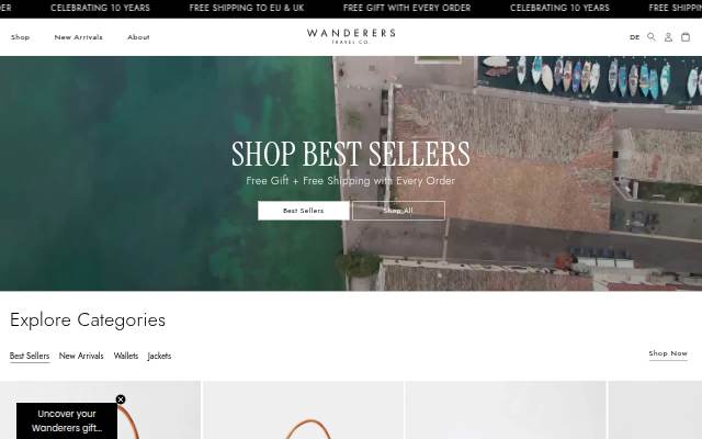 The Wanderers Travel Co. EU storefront