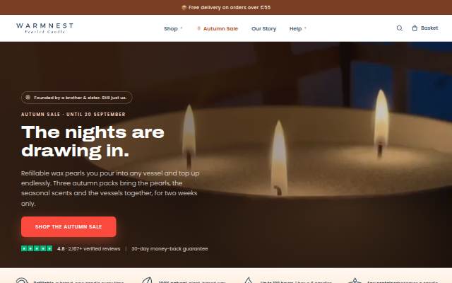 Warmnest Candle storefront