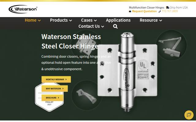 Waterson Closer Hinge storefront