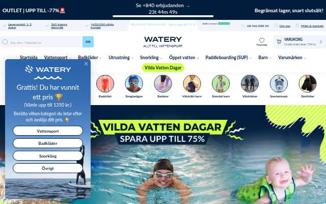 Watery.se storefront