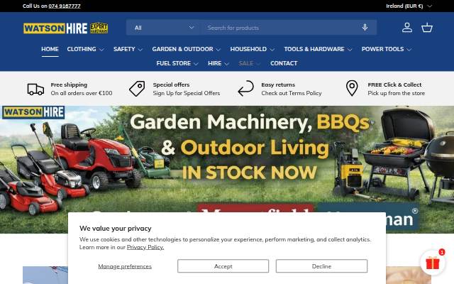 Watson Hire storefront
