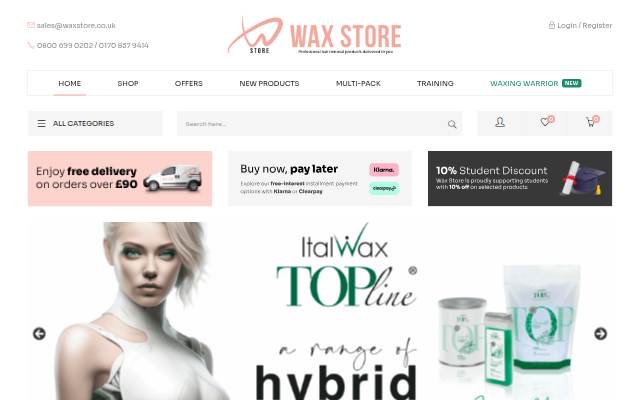 Wax Store UK storefront
