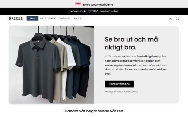Breeze Sverige storefront