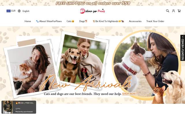 Wearforpaws storefront