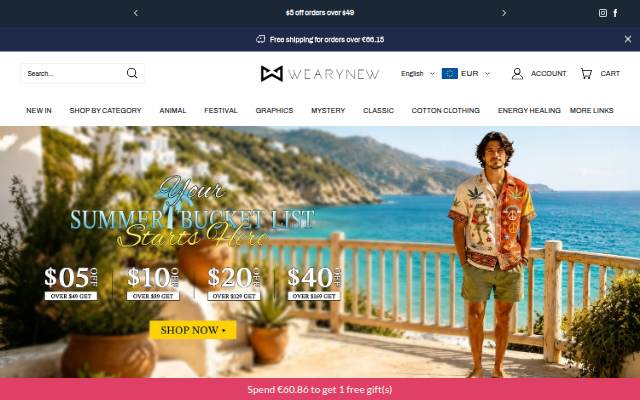 Startseite von wearynew.com