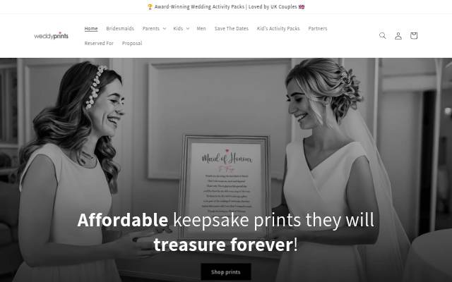 WeddyPrints storefront