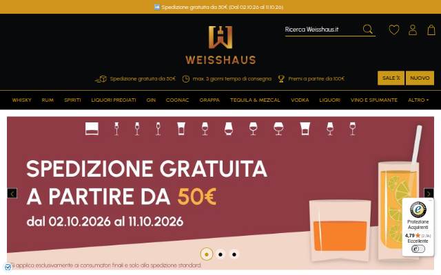 Startseite von Weisshaus Shop
