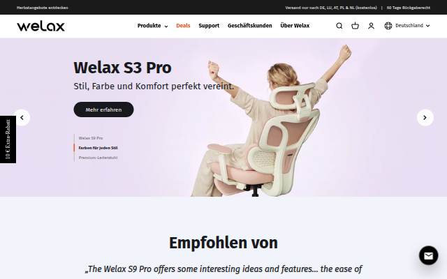 Welax DE storefront