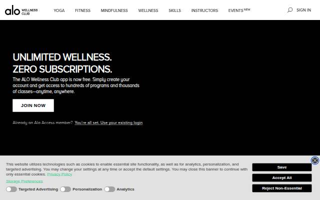 ALO Wellness Club storefront