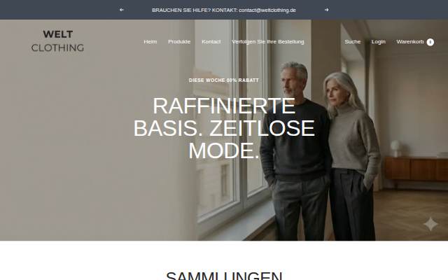 Startseite von Weltclothing