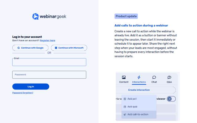 WebinarGeek storefront
