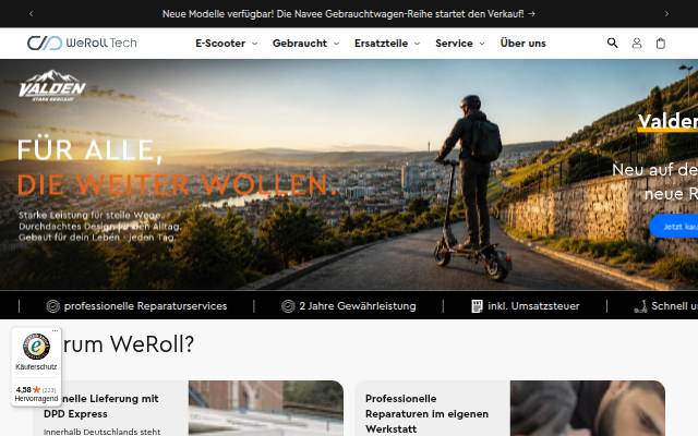 WeRoll Tech storefront