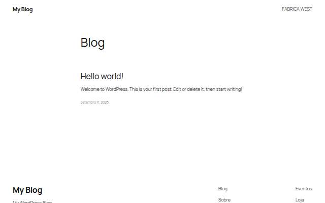 My Blog storefront
