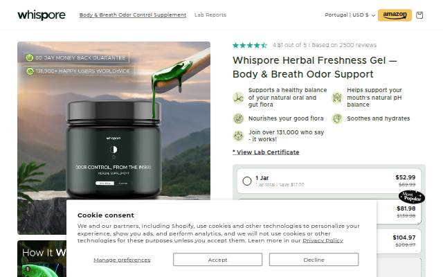 Whispore storefront