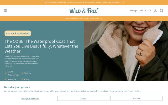 Wild &amp; Free Outdoors storefront