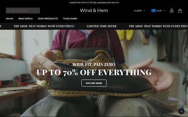 Wind &amp; Hem storefront