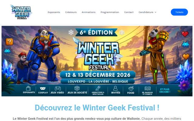 Winter Geek Festival storefront