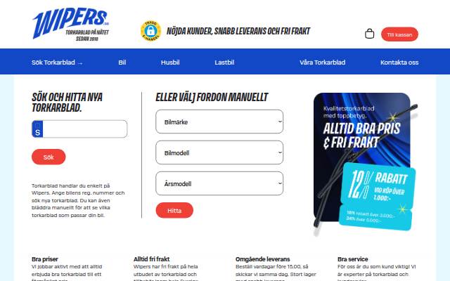 Torkarblad handlar du enkelt på wipers.se storefront