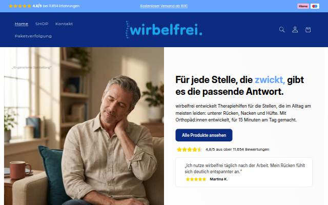 wirbelfrei.de storefront