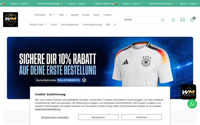 Startseite von WM Trikots