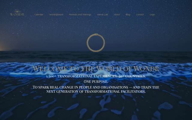 Startseite von Wondr Homepage