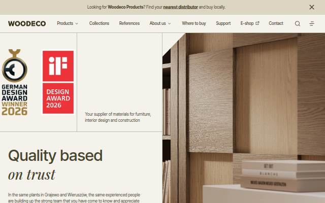 Startseite von Woodeco sp. z o.o website by The Story