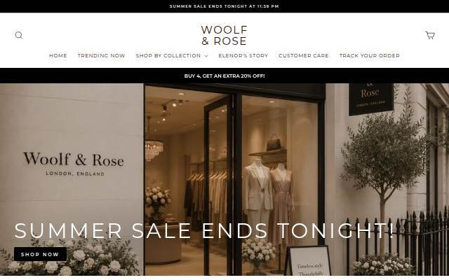 Woolf &amp; Rose storefront