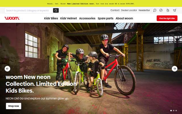 woom® children's bikes storefront