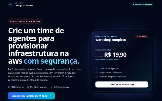 Montra da Workshop DevOps na Nuvem