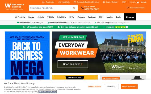 Workwear Express storefront