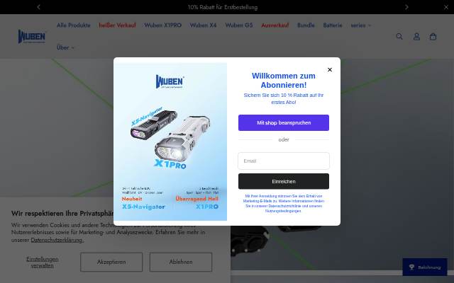 WUBEN.DE storefront