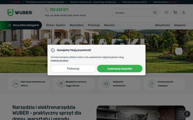 Sklep narzędziowy WUBER storefront