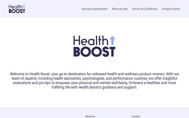 Startseite von Healthboost