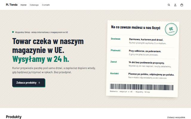 Startseite von PL Tienda