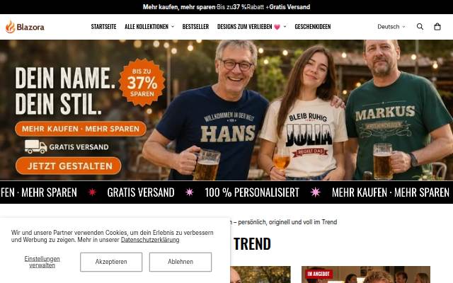 Blazora storefront